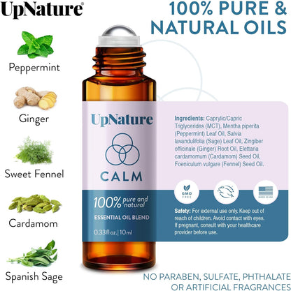Calm Essential Oil Roll on - 100% Natural Aromatherapy Blend for Relaxation Relief - Self Care Gifts for Women Easter Basket Stuffers for Teens