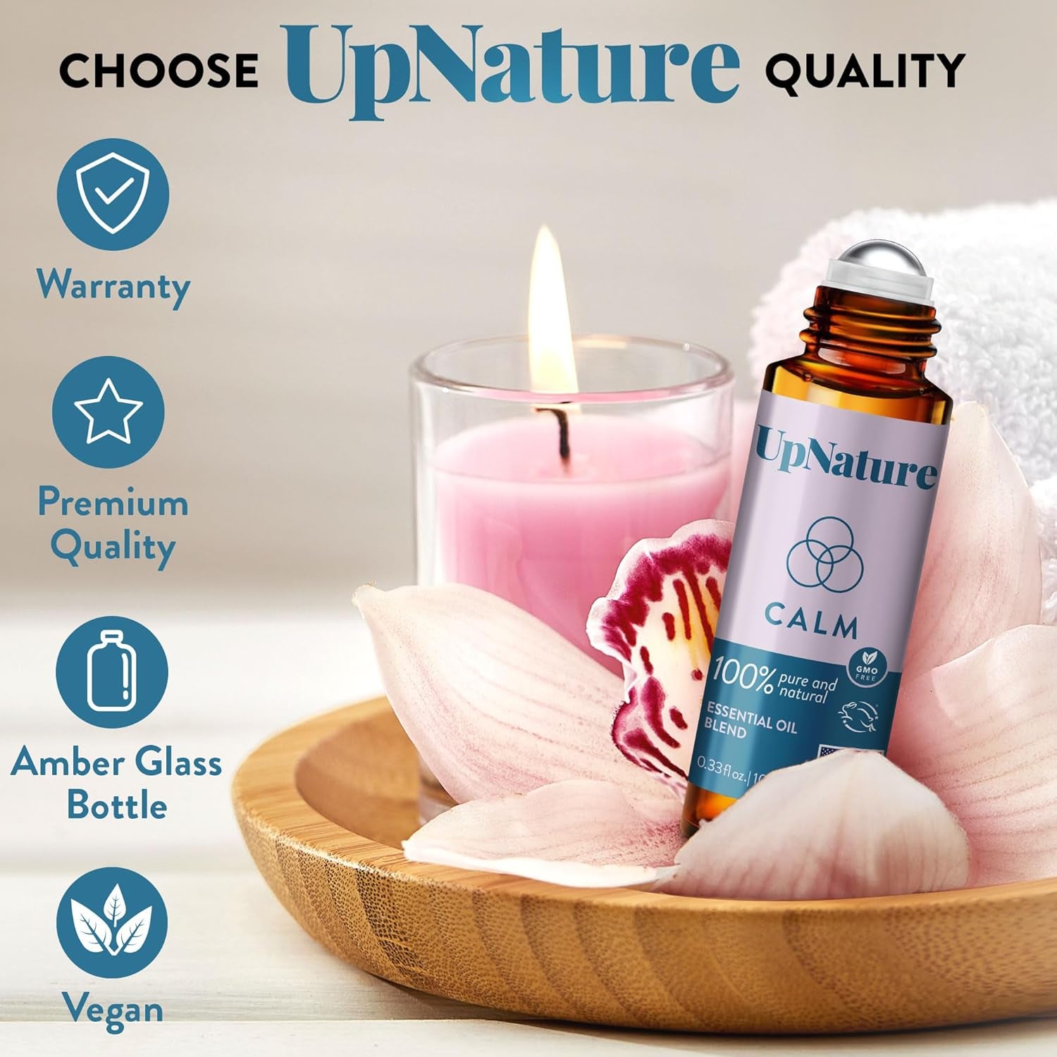 Calm Essential Oil Roll on - 100% Natural Aromatherapy Blend for Relaxation Relief - Self Care Gifts for Women Easter Basket Stuffers for Teens