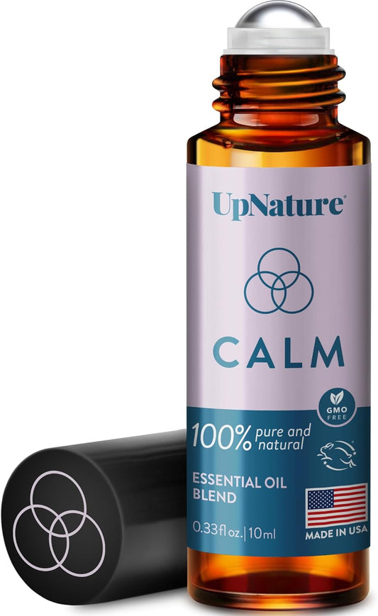 Calm Essential Oil Roll on - 100% Natural Aromatherapy Blend for Relaxation Relief - Self Care Gifts for Women Easter Basket Stuffers for Teens